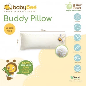 Babybee - Buddy Pillow With Case - Bantal Peluk Bayi Terbuat Dari Belgium Natural Latex With Inner Bamboo Cover