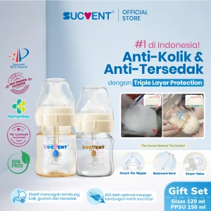 SUCVENT BVS 120ml Glass + 150ml PPSU Set - YG5544