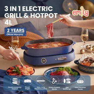 3 In 1 Electric Grill & Hot Pot 4L EHP-11605
