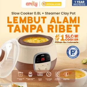 Slow Cooker + Steamer Claypot 0.8L ESC-36005
