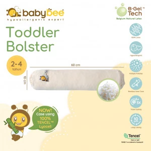 Babybee Toddler Bolster With Case - Guling Balita Untuk Usia Diatas 1.5tahun Terbuat Dari Belgium Natural Latex With & Inner Bamboo