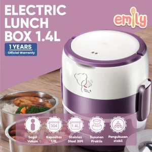 Emily Electric Lunch Box 1.4L / Lunch Box Cooker Set / Wadah Bekal
