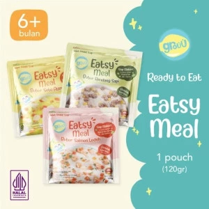 Grouu Eatsy Meals / Bubur Bayi Instan MPASI 6 Bulan Keatas (tanpa Gula, Rendah Garam) NO MSG
