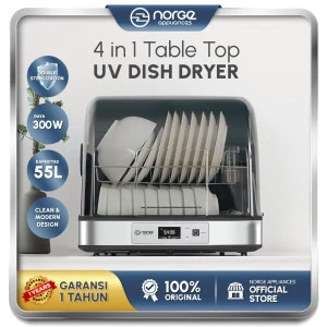 Norge 4 In 1 Table-top UV Dish Dryer 55L 300W / Sterilizer / Pengering Alat Makan
