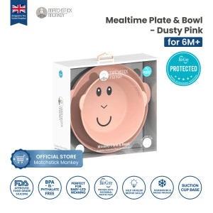 Matchstick Monkey - Mealtime Plate & Bowl Dusty Pink / MM-M-PB-010