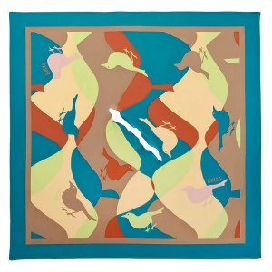 Nursing Scarf Modern Bird (Blue)