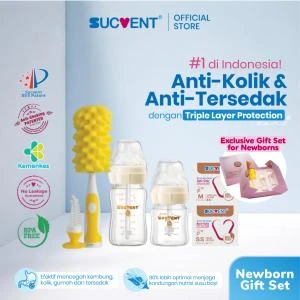 SUCVENT BVS 120ml Glass + 200ml Glass Newborn Gift Set - YG5586