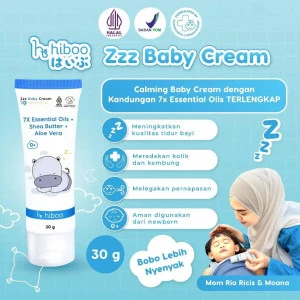 Hiboo Zzz Deep Sleep Baby Cream 30 Gr 7X Essential Tidur & Kolik – Calming Baby Cream Skincare Anak Bayi Newborn Body Lotion Mama