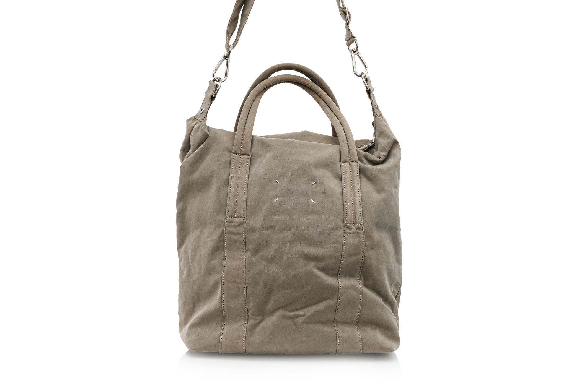 MAISON MARTIN MARGIELA - A KHAKI CANVAS TOTE BAG