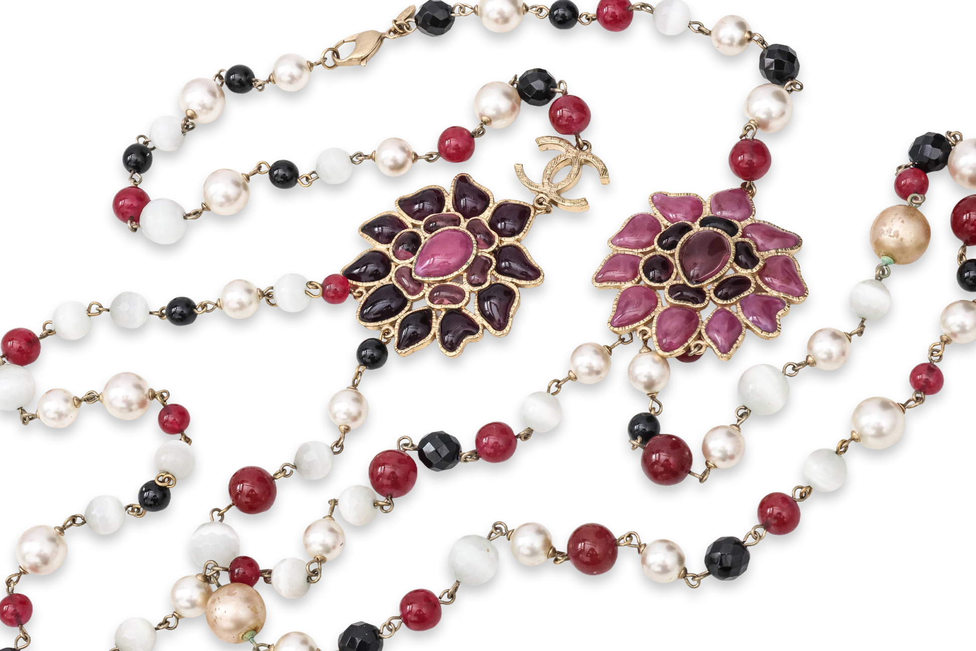CHANEL - A MULTICOLOUR BEAD AND FLORAL NECKLACE