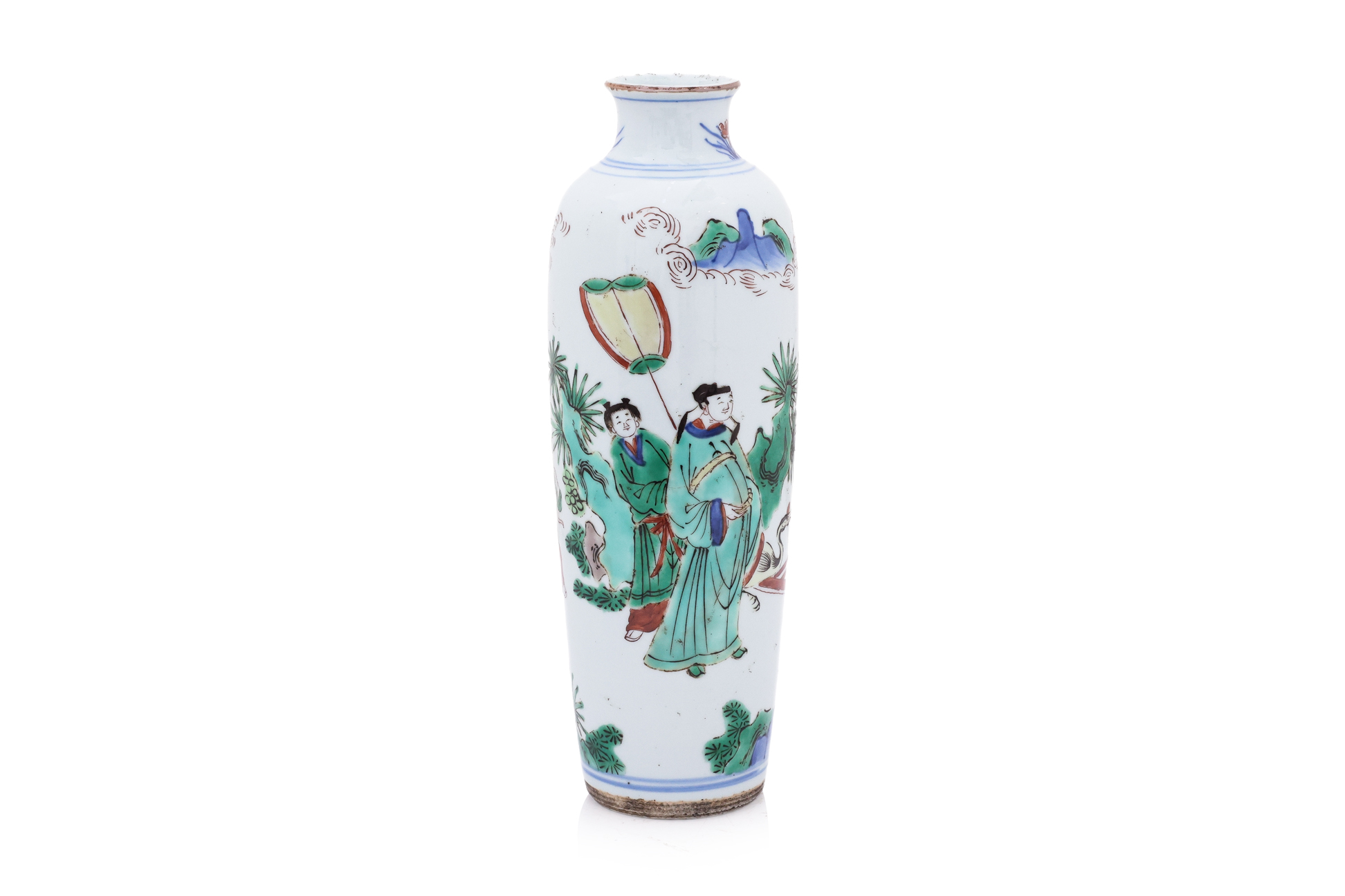 A WUCAI DECORATED PORCELAIN SLEEVE VASE