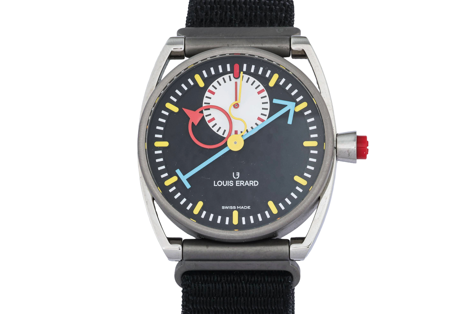LOUIS ERARD X ALAIN SILBERSTEIN - A LIMITED EDITION TITANIUM 'LE CHRONO MONOPOUSSOIR' WRISTWATCH