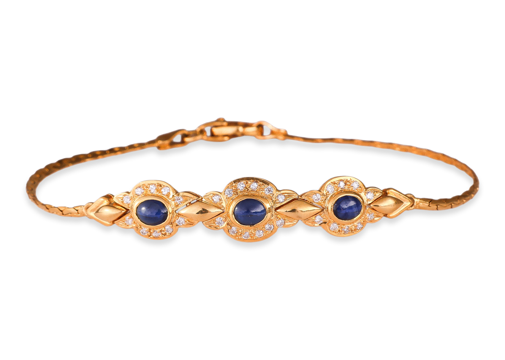 A SAPPHIRE AND DIAMOND BRACELET