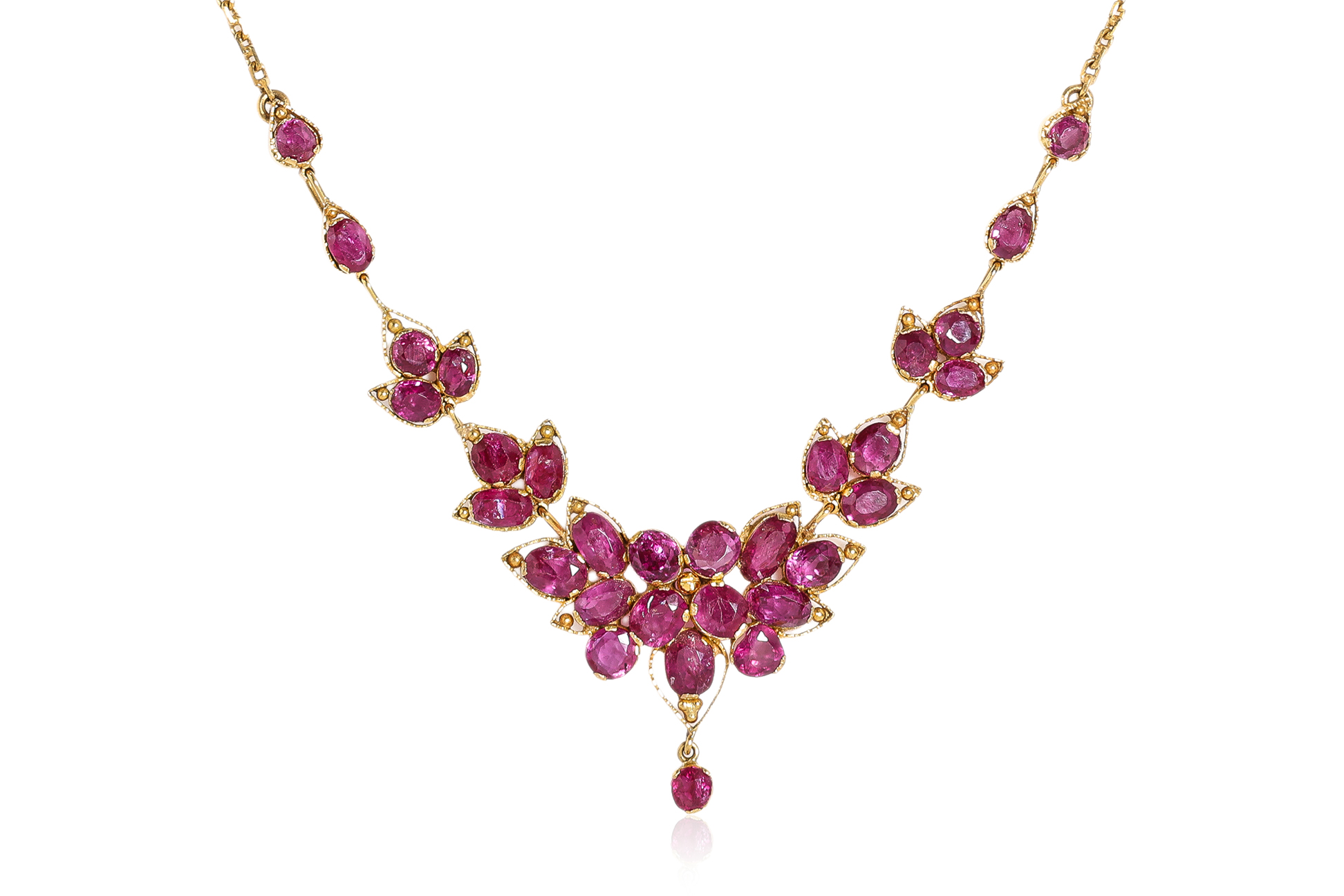 A RUBY 'FLORAL' NECKLACE