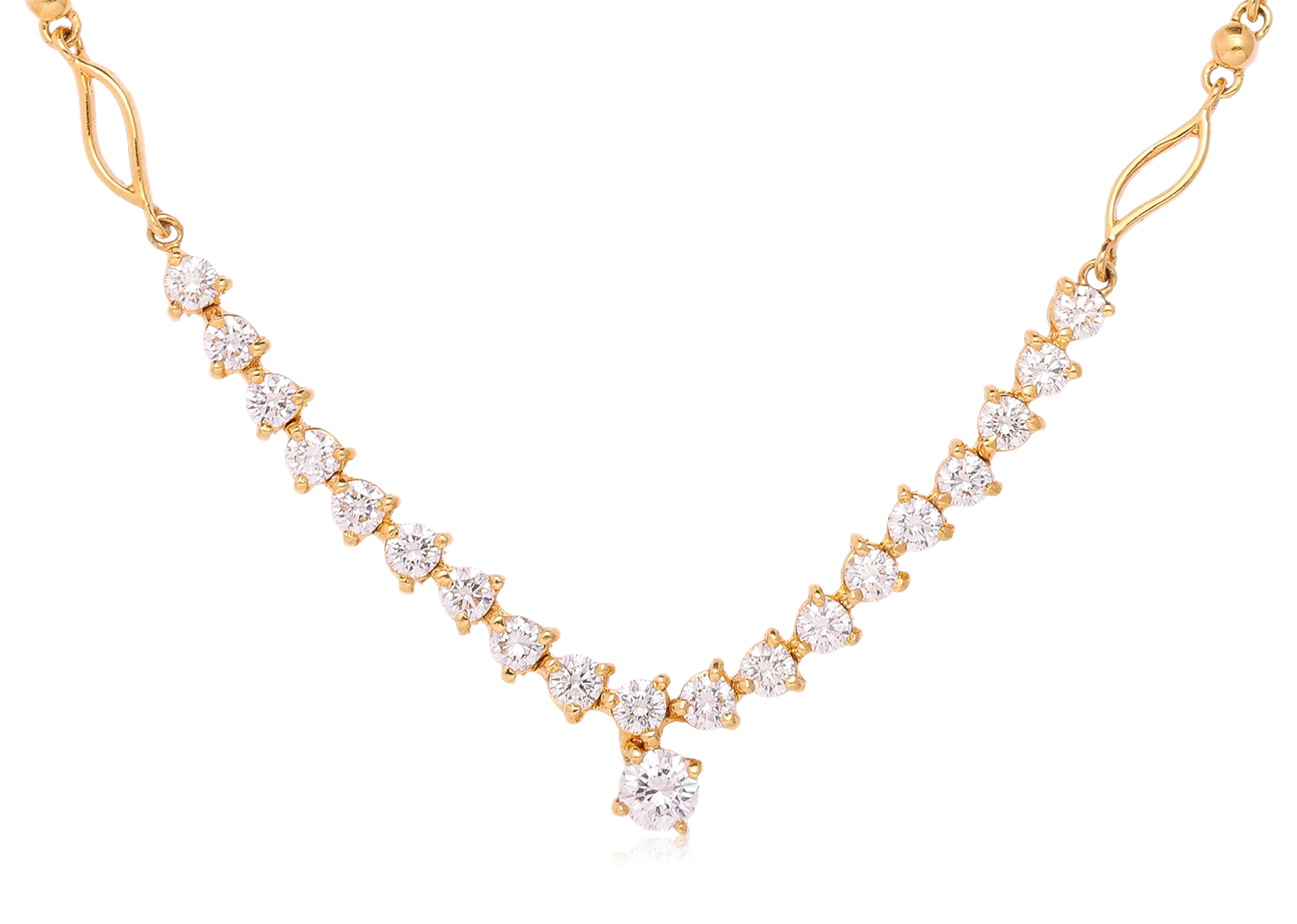 A HIGH KARAT GOLD DIAMOND NECKLACE