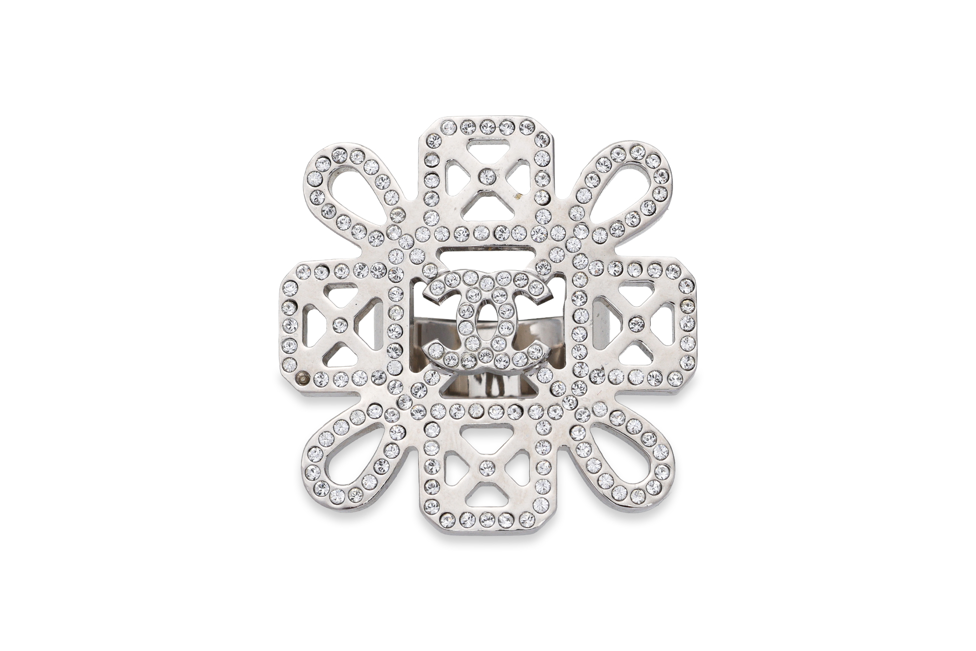 CHANEL CRYSTAL-SET CC COCKTAIL RING, 2017