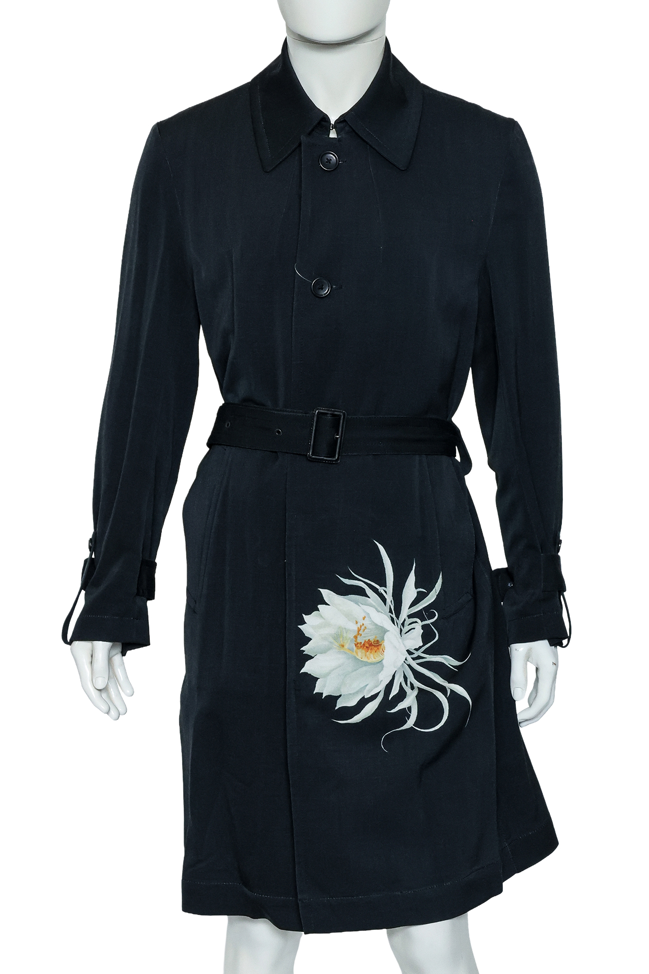 YOHJI YAMAMOTO - A 'QUEEN OF THE NIGHT FLOWER' PRINTED OVERCOAT