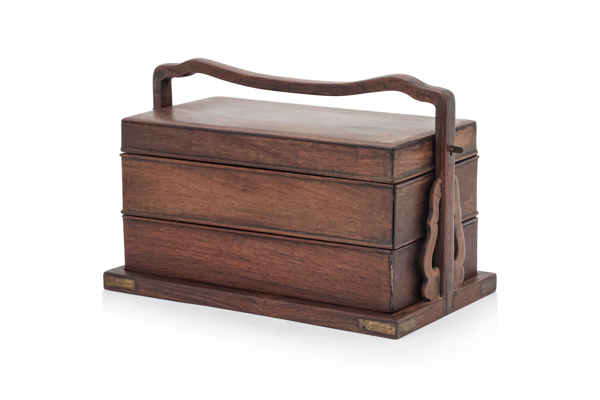 A HUANGHUALI TWO-TIERED PICNIC BOX, TIHE