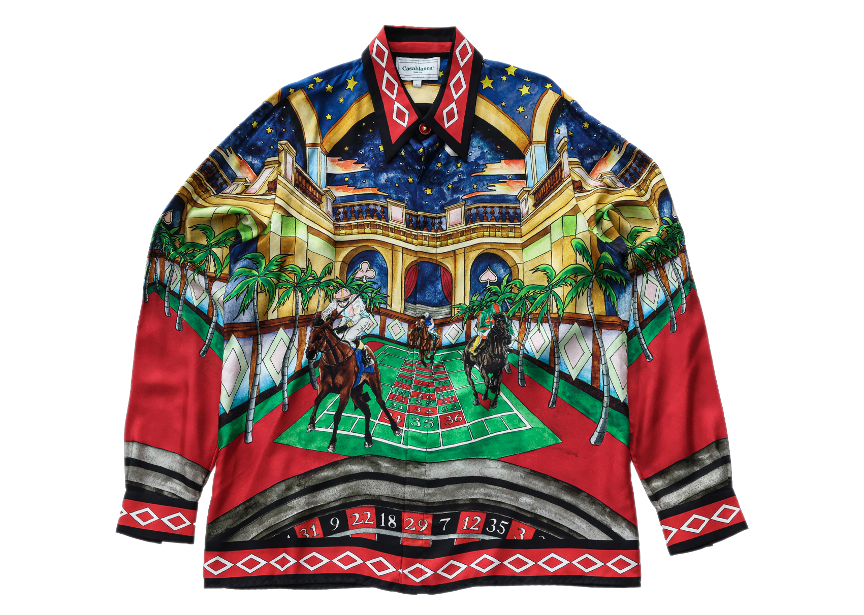 CASABLANCA - A 'KING OF CARDS' PRINT SILK SHIRT