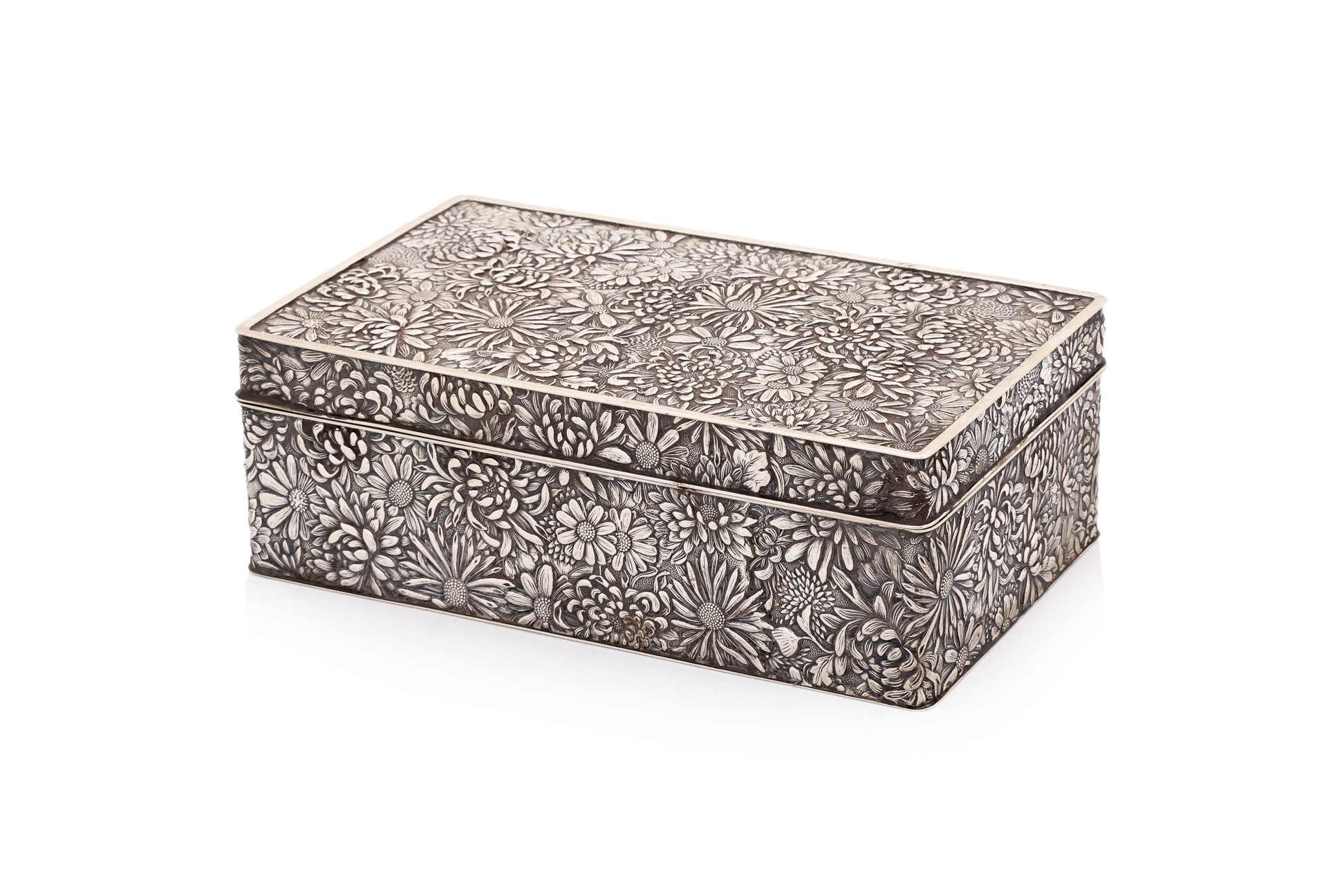 A JAPANESE EXPORT SILVER TABLE BOX