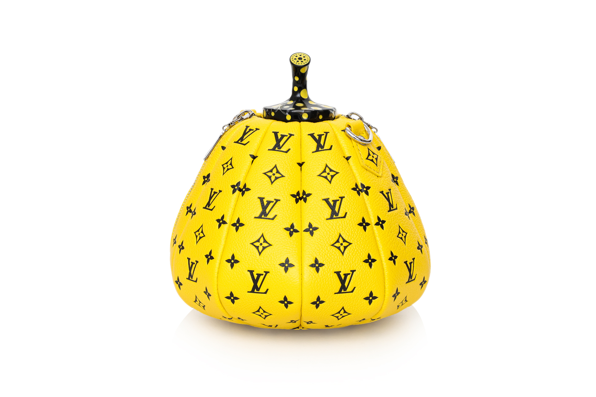 LOUIS VUITTON LIMITED EDITION YAYOI KUSAMA YELLOW & BLACK MONOGRAM LEATHER PUMPKIN BAG