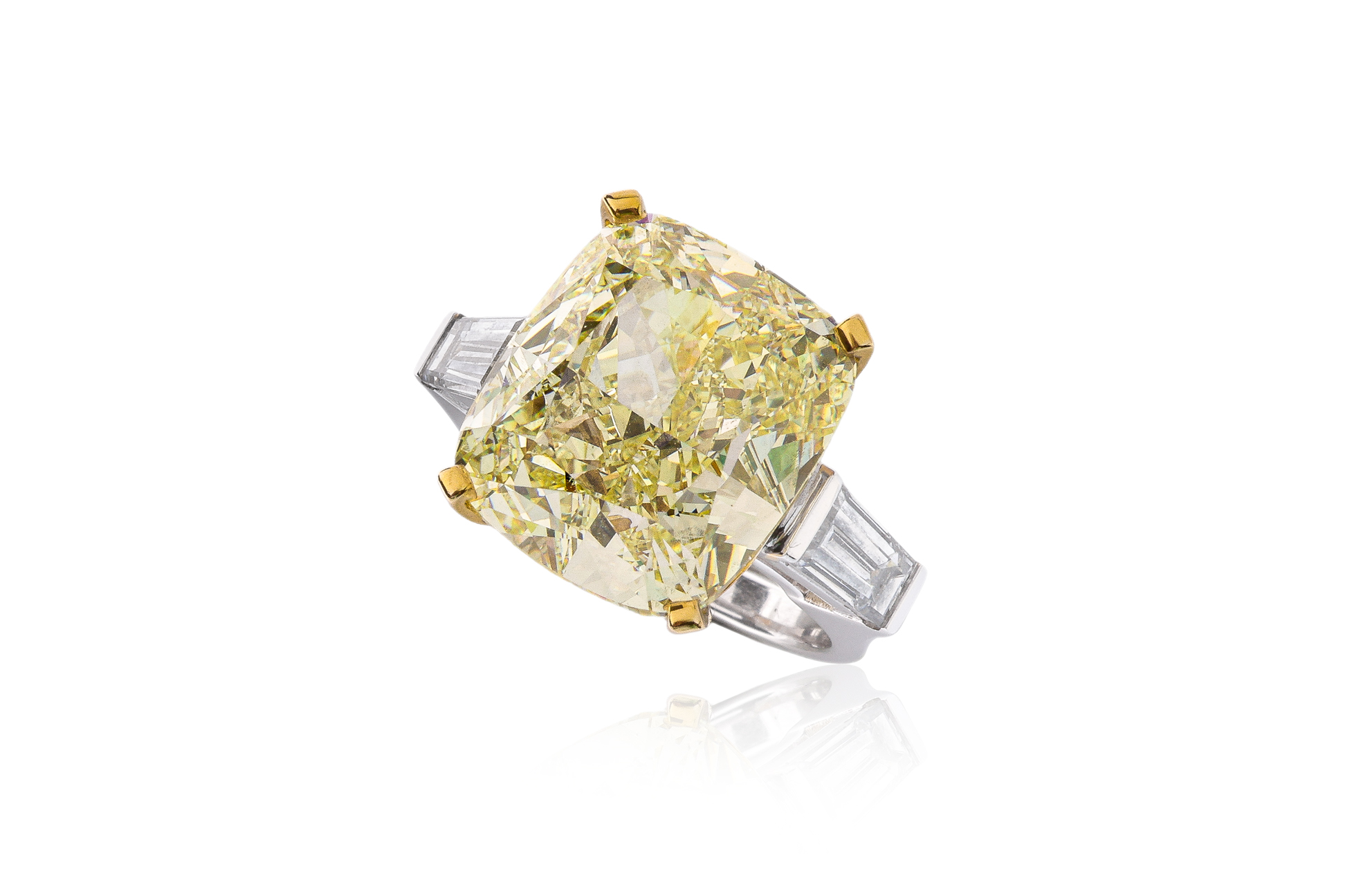 15.02 CARAT FANCY YELLOW DIAMOND RING