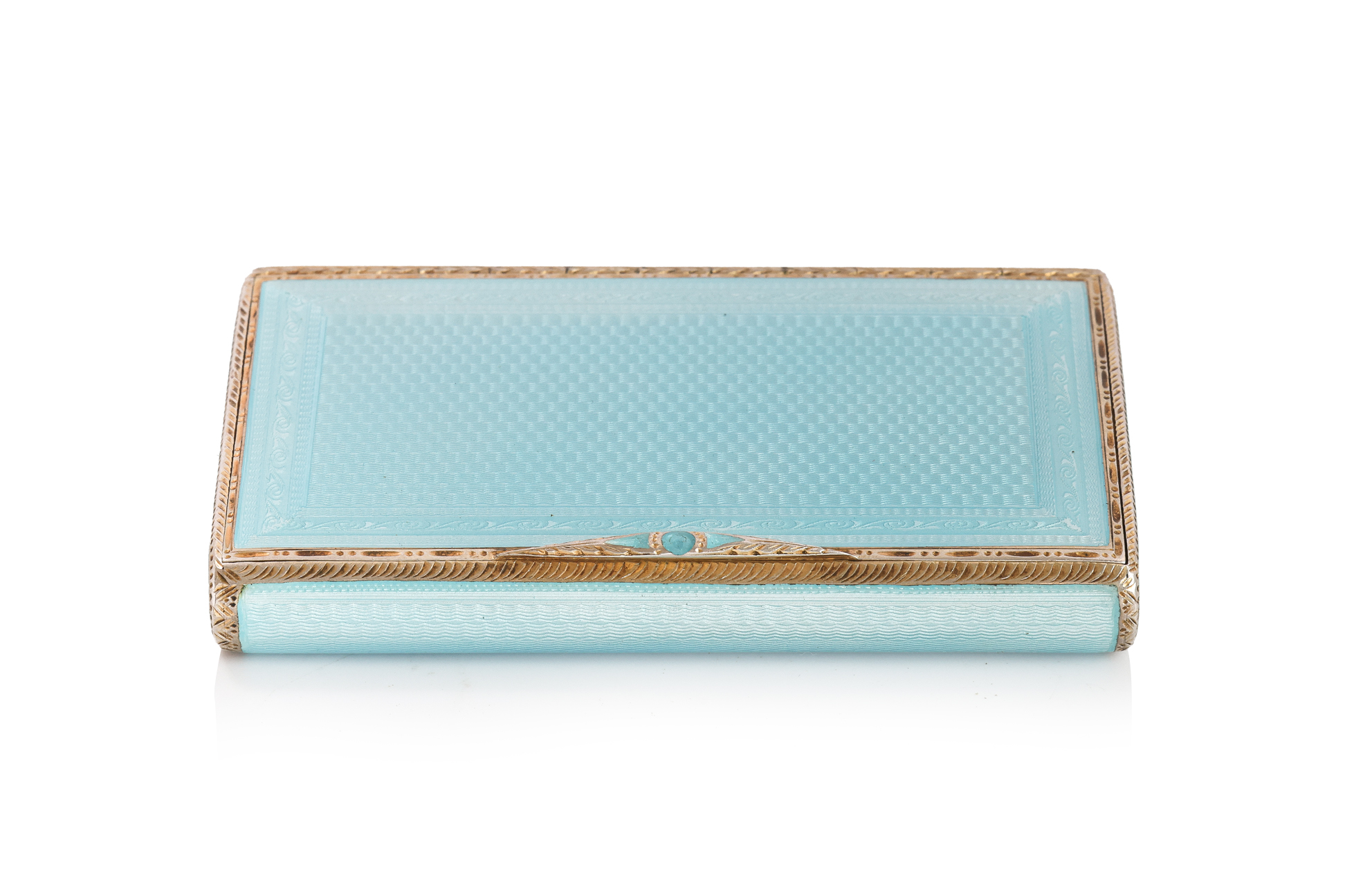 A CONTINENTAL SILVER-GILT AND GUILLOCHÉ ENAMELLED CIGARETTE CASE