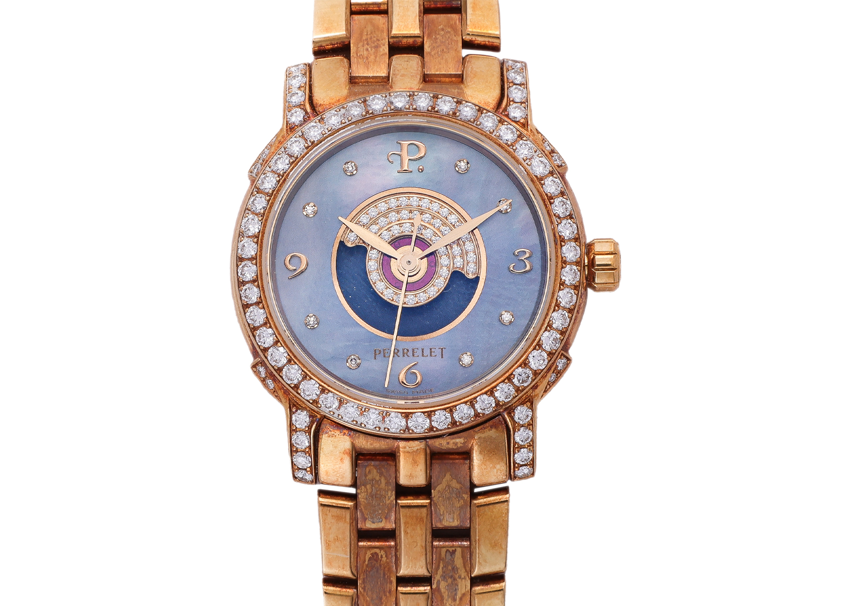 PERRELET - A 'LADY TEMPEST' GOLD AND DIAMOND-SET AUTOMATIC WRISTWATCH