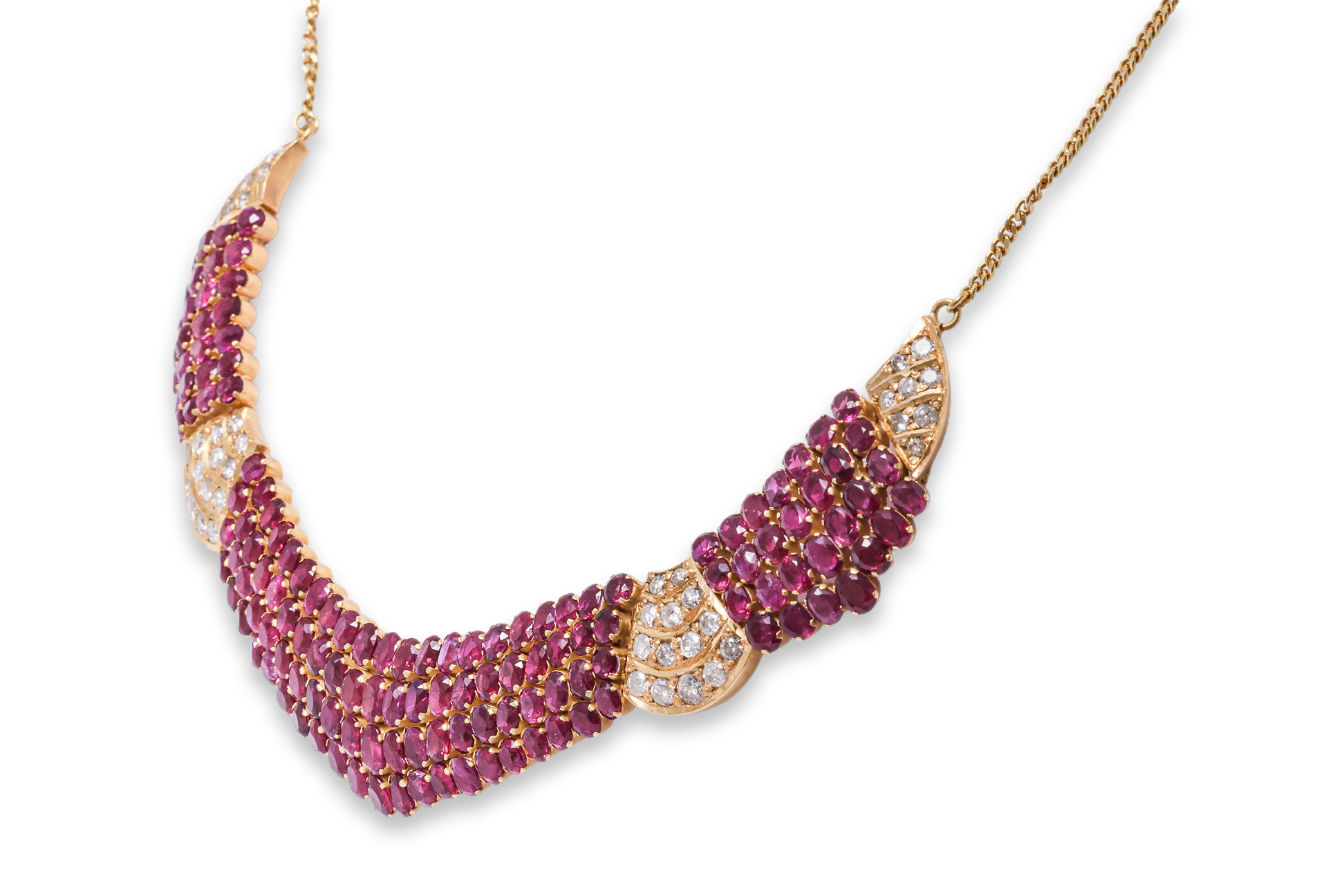 A RUBY AND DIAMOND NECKLACE