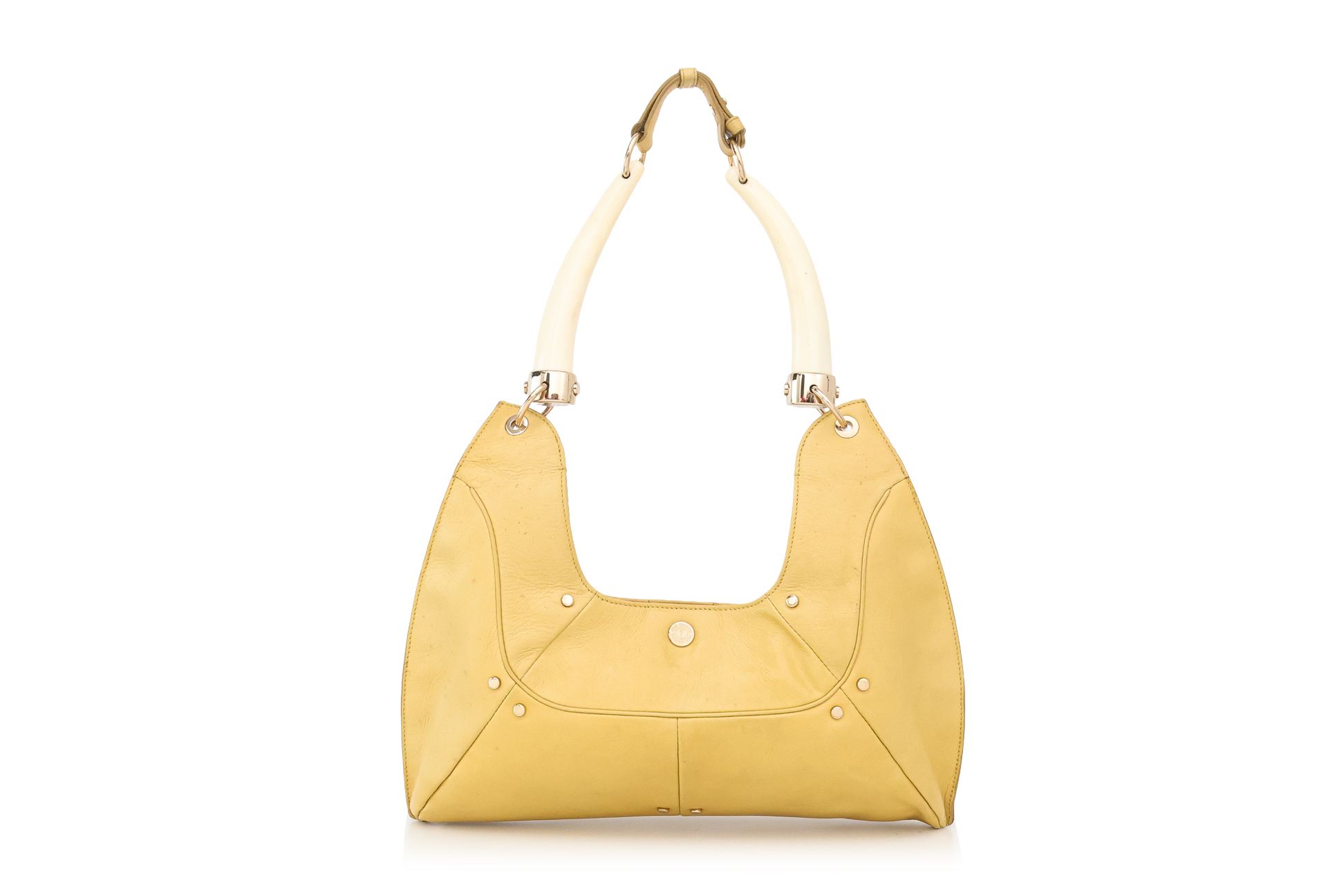 YVES SAINT LAURENT - A 'MOMBASA' YELLOW LEATHER HANDBAG, S/S 2004