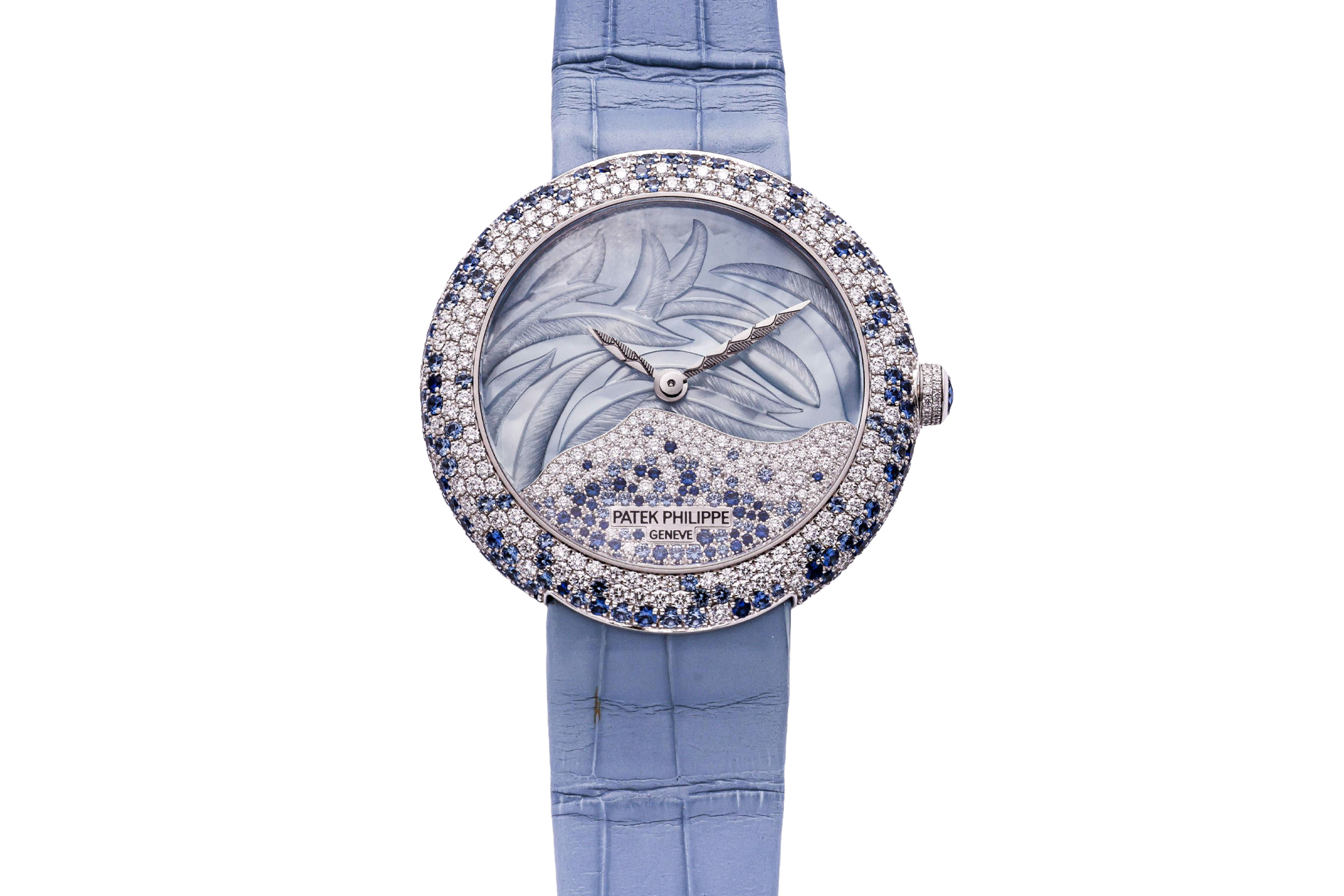 PATEK PHILIPPE - 18K WHITE GOLD GEM-SET 'CALATRAVA HAUTE JOAILLERIE' WRISTWATCH ✱