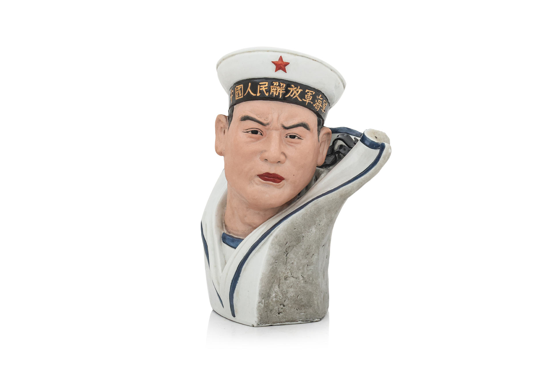 A CULTURAL REVOLUTION PORCELAIN BUST OF A SAILOR