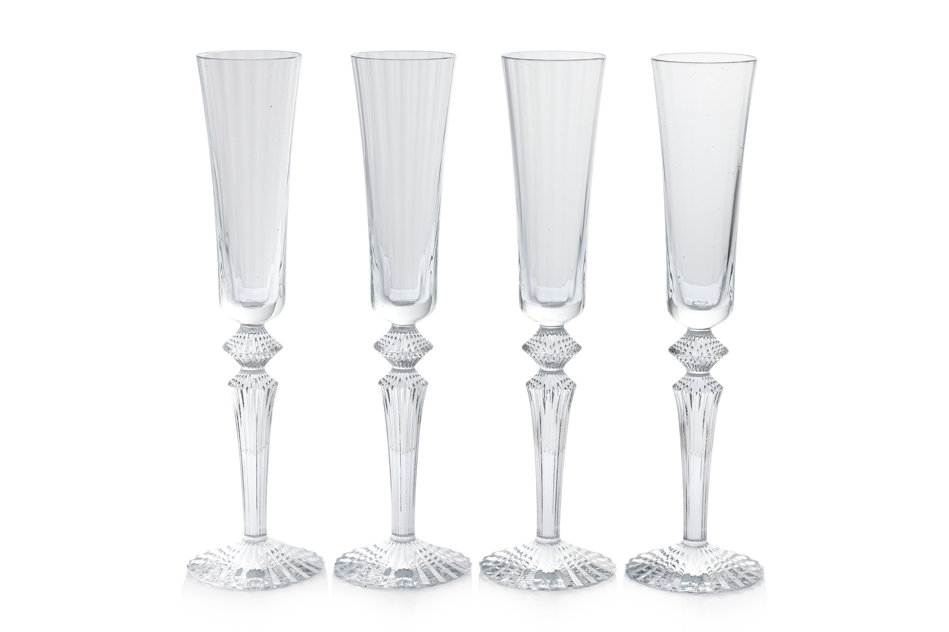 A SET OF FOUR BACCARAT 'MILLES NUITS' CHAMPAGNE FLUTES