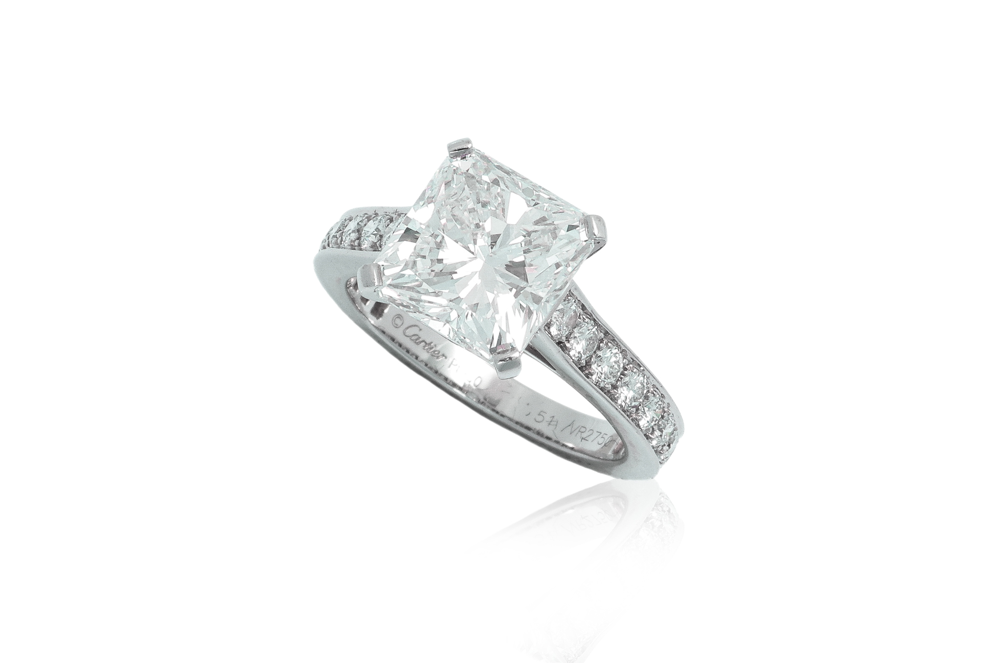 CARTIER 4.03 CARAT DIAMOND SOLITAIRE RING