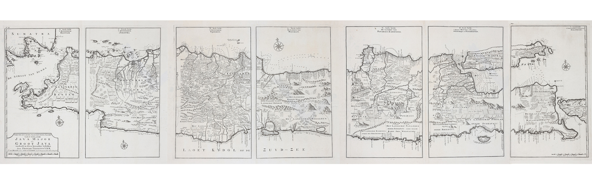 NIEUWE EN ZEER NAAUKEURIGE KAART VAN T EYLAND JAVA MAJOR OF GROOT JAVA, FRANCOIS VALENTYN, 1724