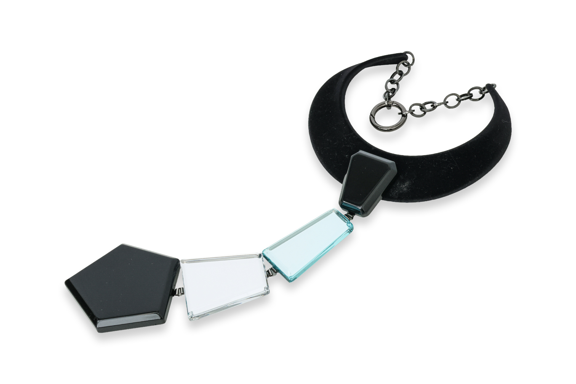 EMPORIO ARMANI - A ABSTRACT 'TIE' STATEMENT NECKLACE