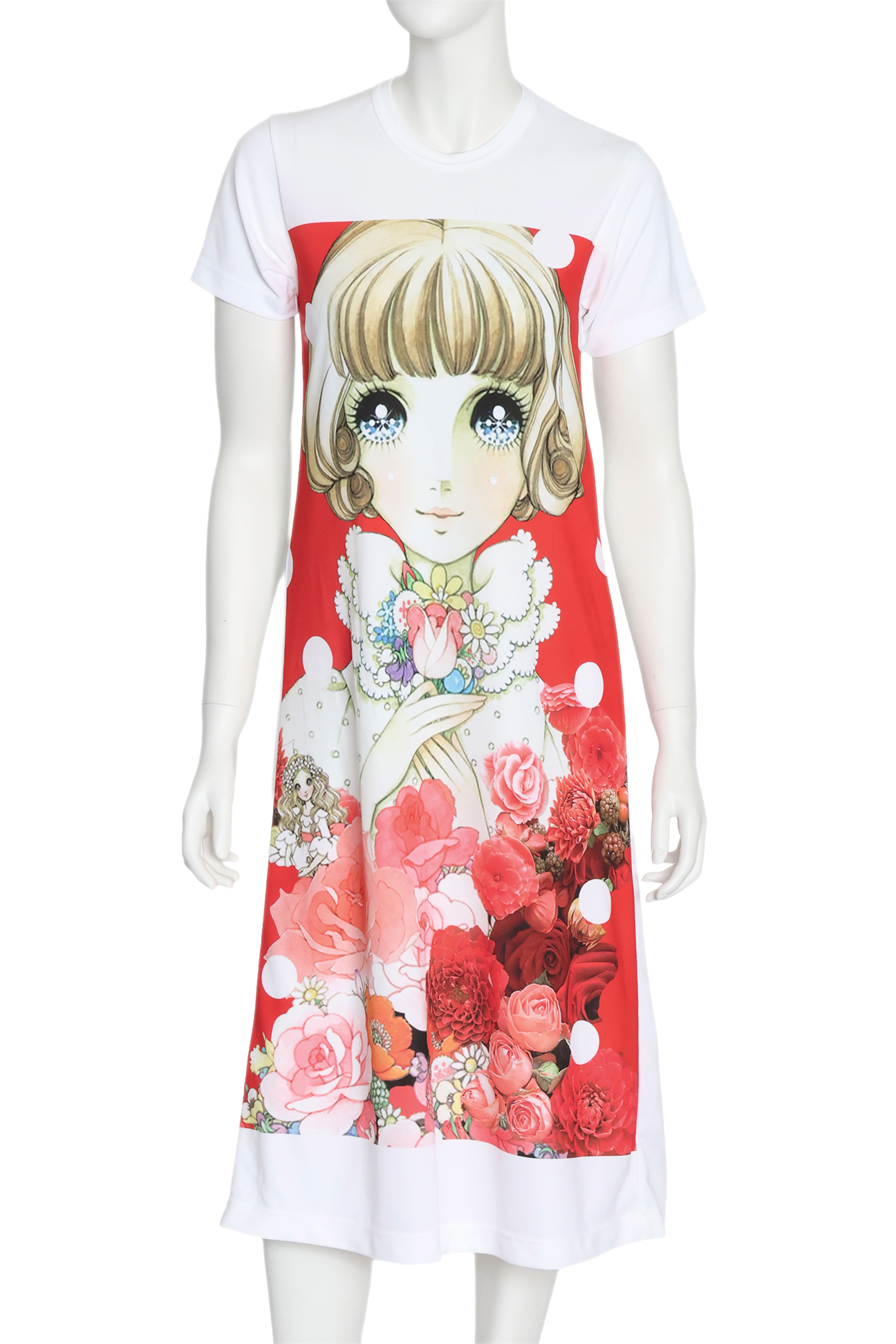COMME DES GARÇONS - A T-SHIRT DRESS WITH WIDE EYED ANIME GIRL PRINT AFTER MAKOTO TAKAHASHI, S/S 2018