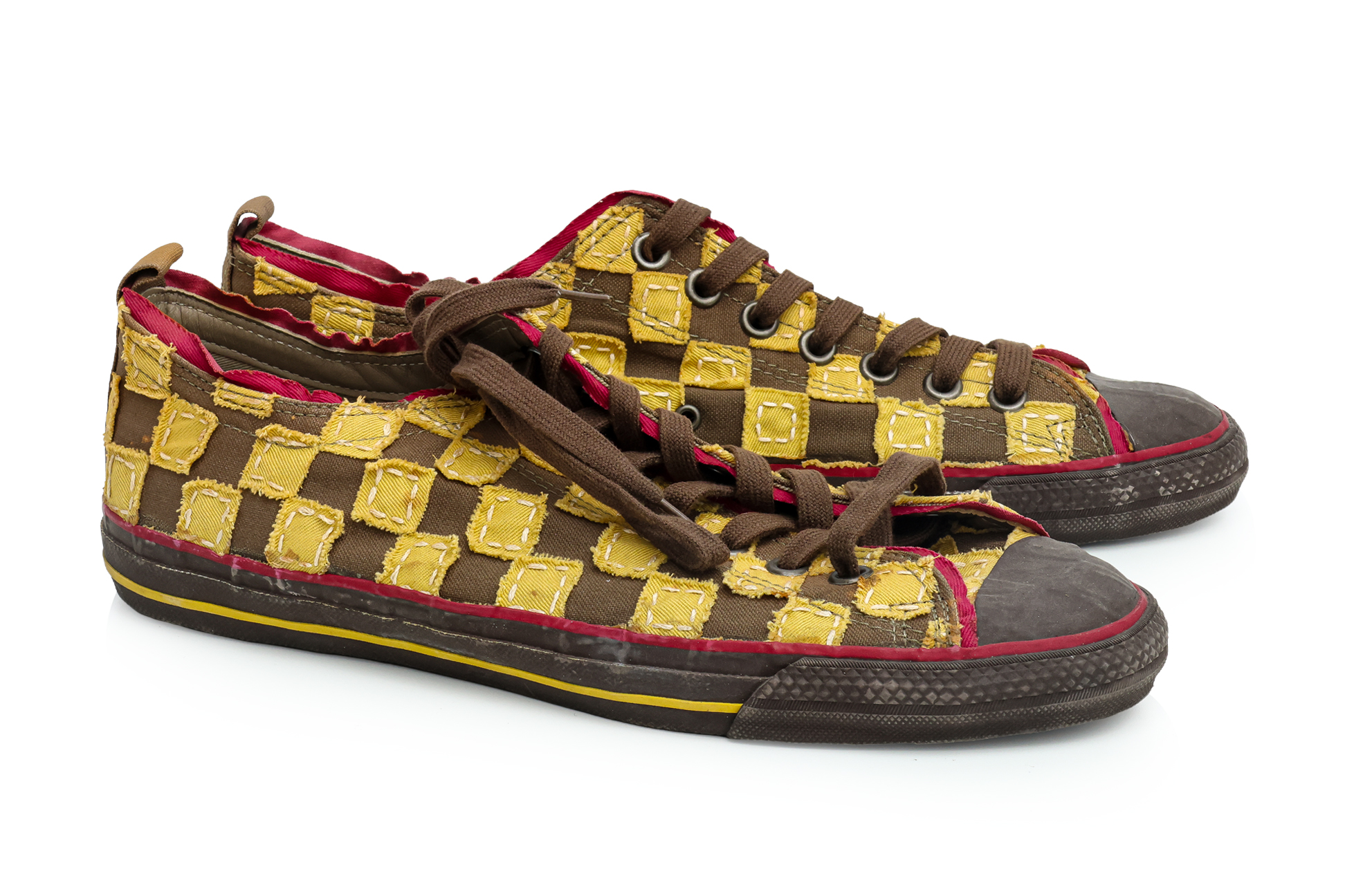 ISSEY MIYAKE - A PAIR OF PATCHWORK CANVAS TRAINERS