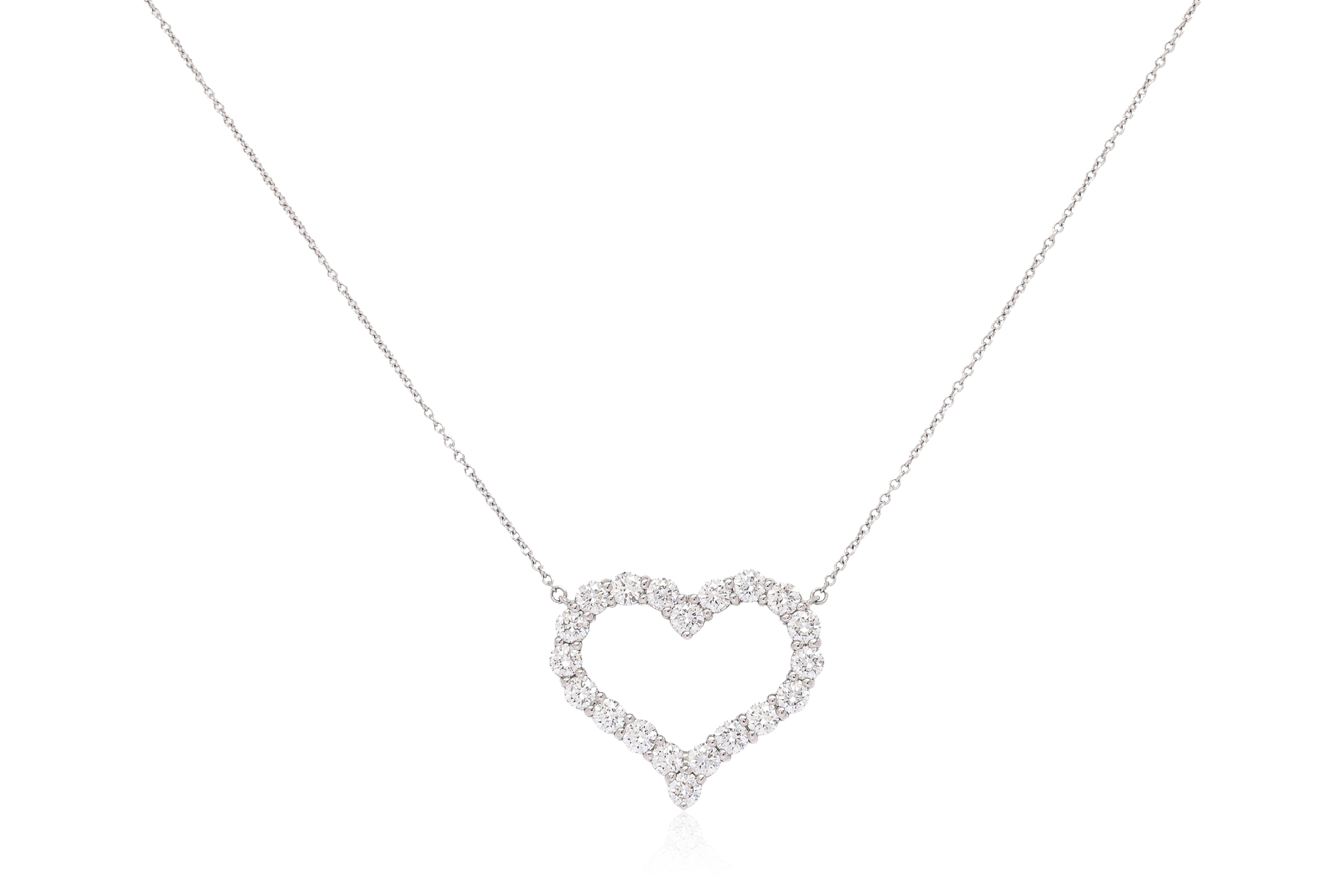 TIFFANY & CO. DIAMOND HEART PENDANT NECKLACE