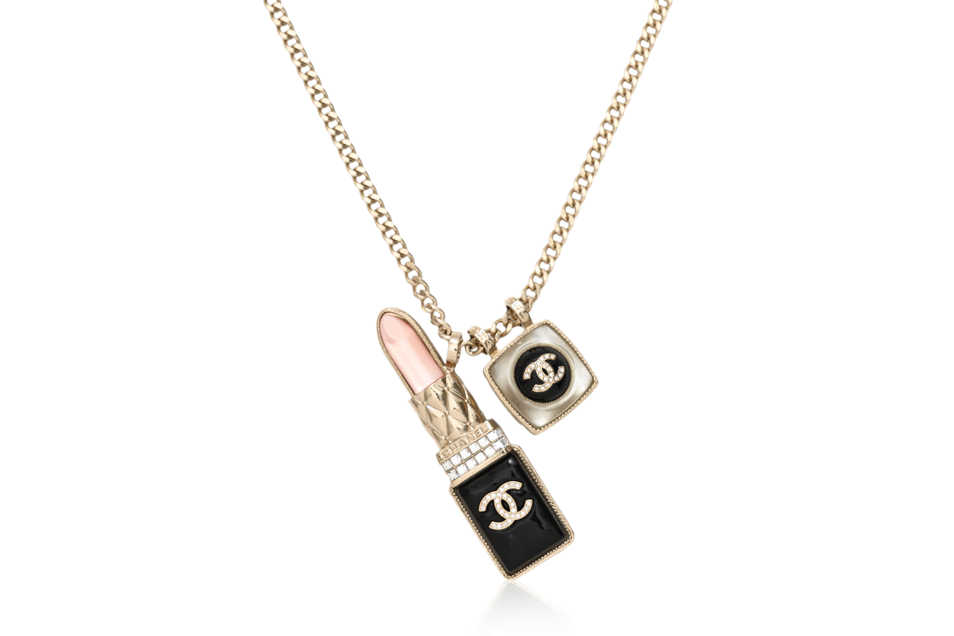 CHANEL LIPSTICK AND 'CC' CHARM NECKLACE, 2022