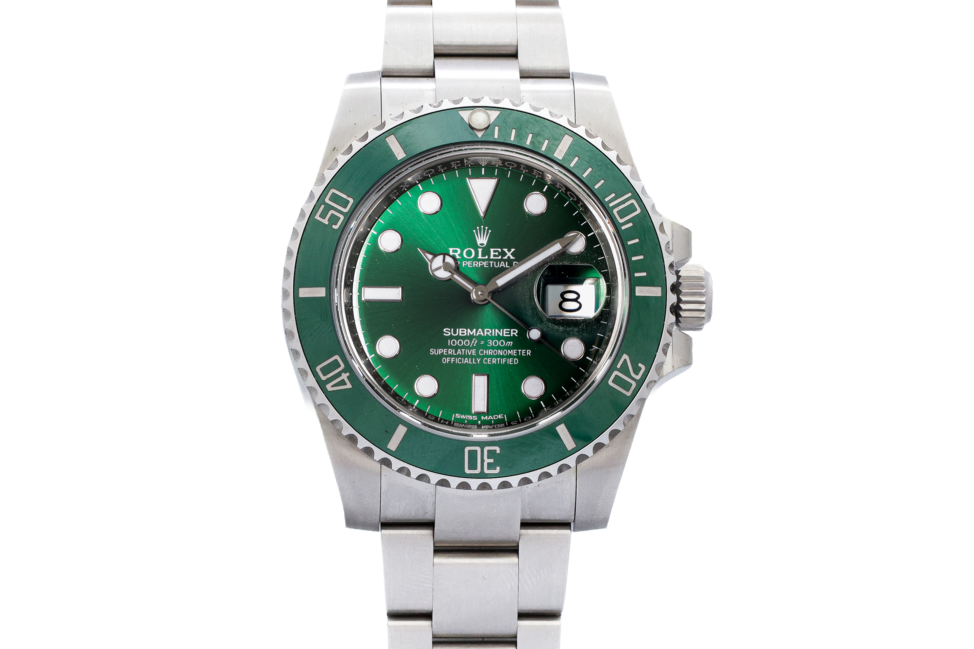 ROLEX - A STAINLESS STEEL "HULK" SUBMARINER WRISTWATCH