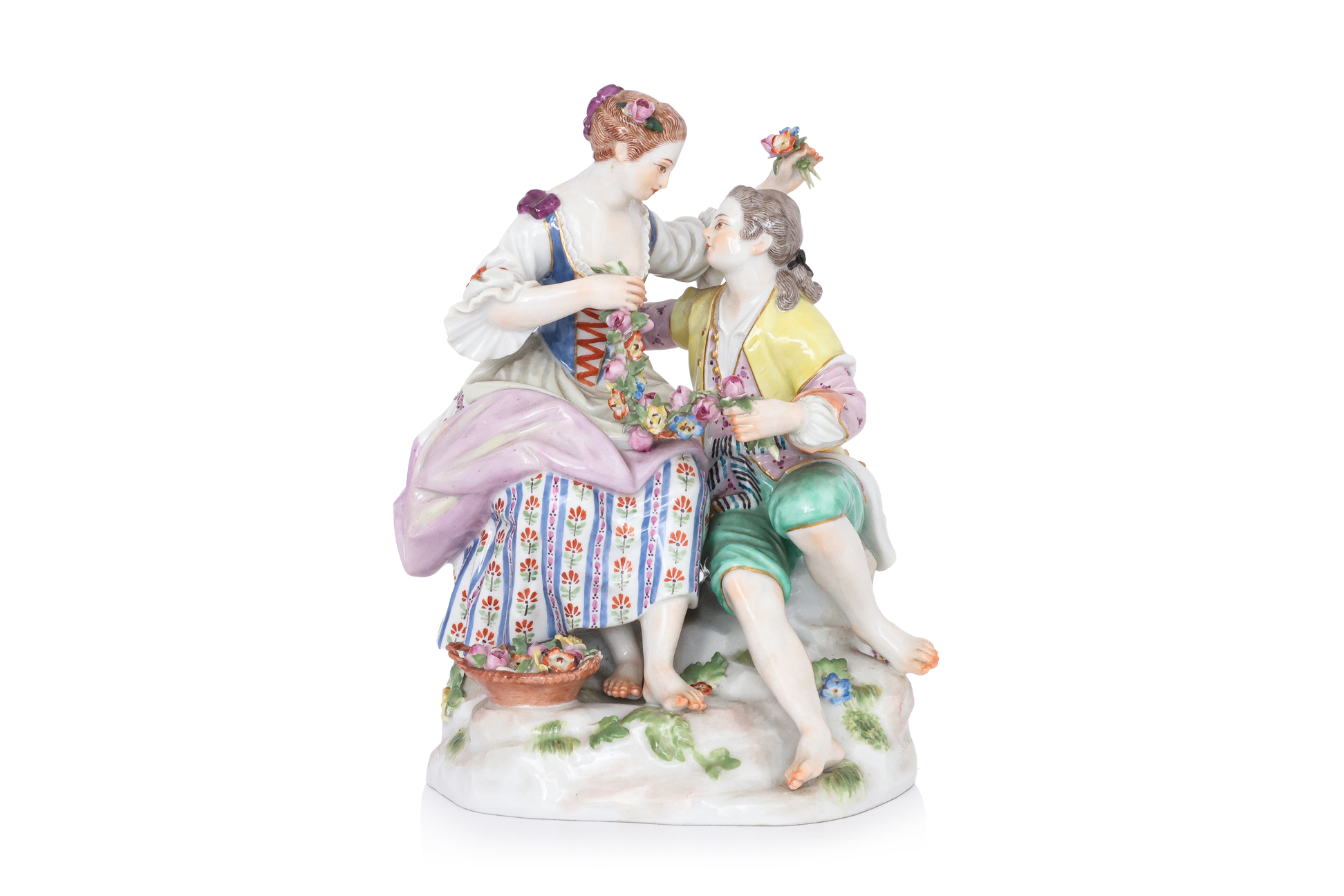 A MEISSEN PORCELAIN GROUP OF AN AMOROUS COUPLE