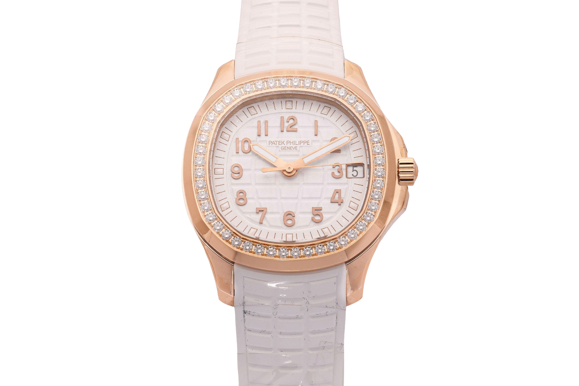 PATEK PHILIPPE - AN 18K ROSE GOLD AND DIAMOND 'AQUANAUT LUCE' AUTOMATIC WRISTWATCH