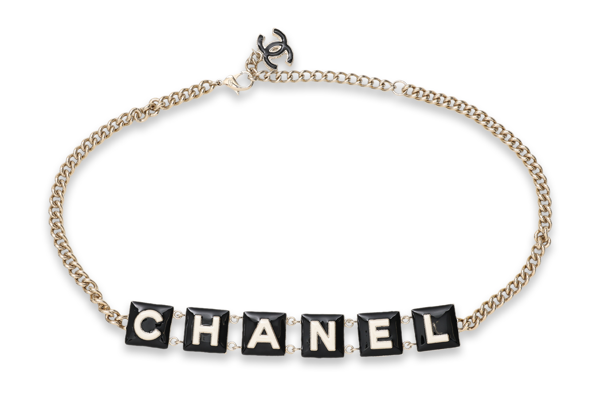 CHANEL SPELL-OUT CHAIN BELT, 2022