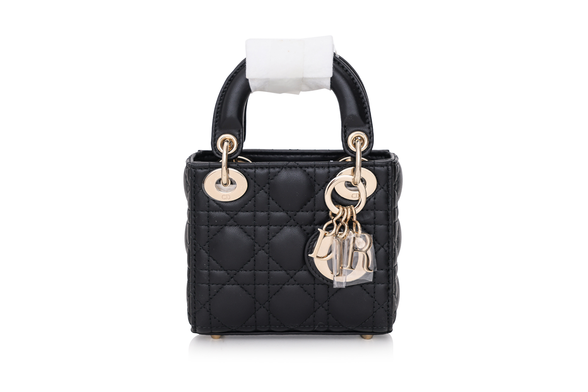 CHRISTIAN DIOR MICRO LADY DIOR IN BLACK CANNAGE LEATHER, 2021