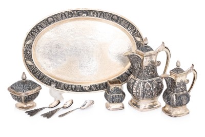 LOT 50 AN INDONESIAN SILVER TEA SERVICE PRESENTED BY PRESIDENT SOEHARTO _1_ _1_.jpg