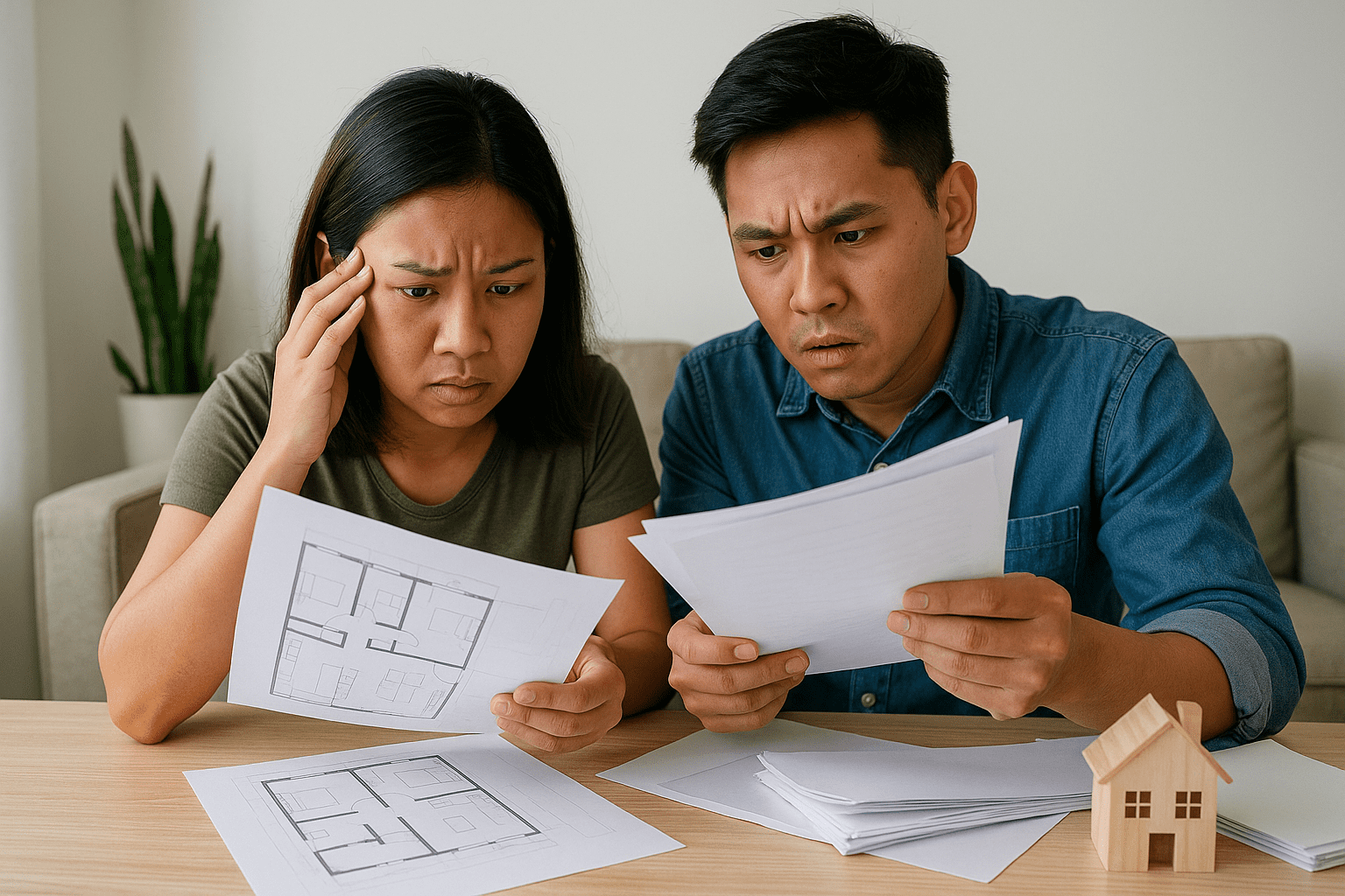 Family reviewing sell and buy options