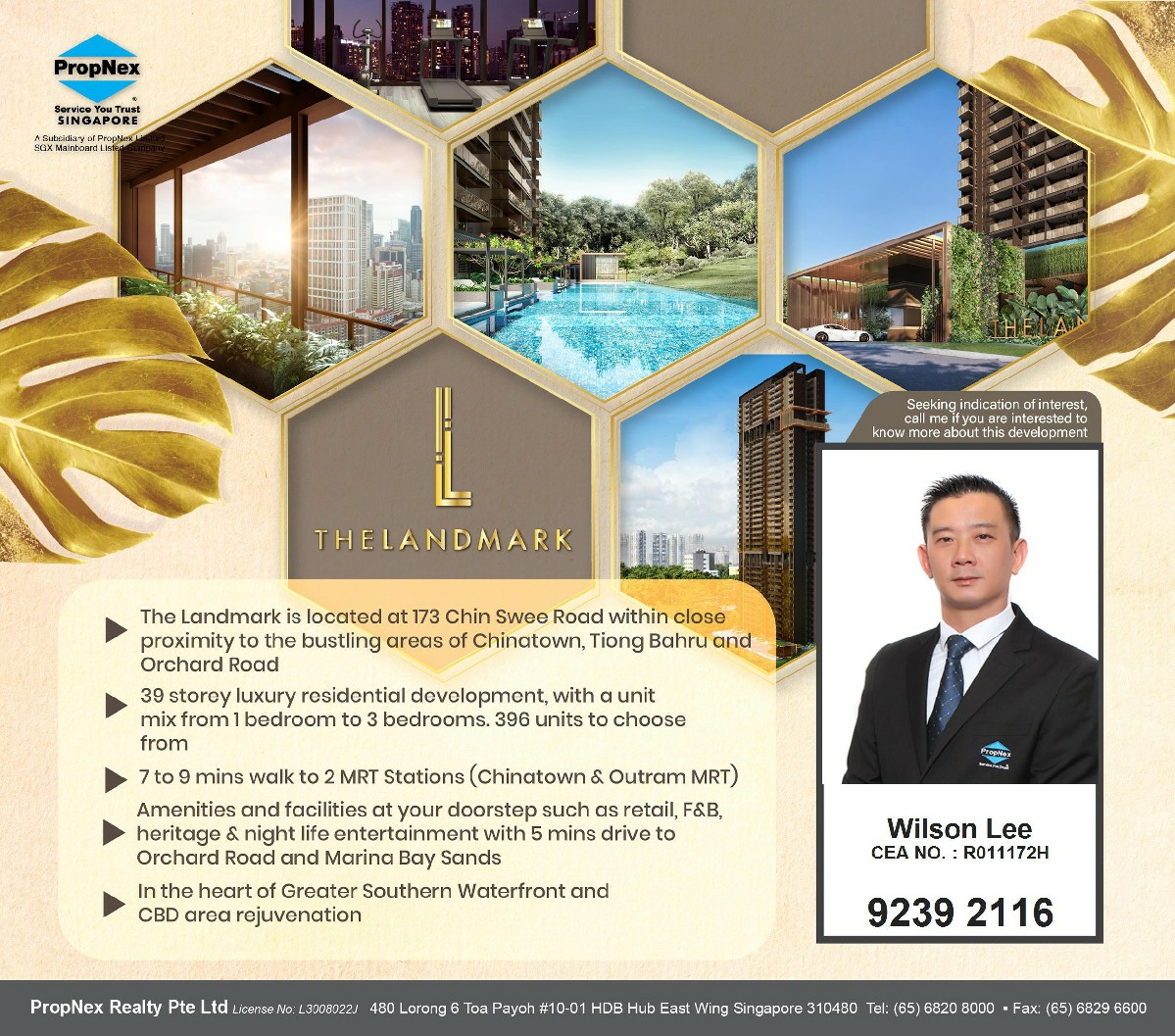 THE LANDMARK Condominium For Sale, 1,338,550, 1 Bed 1 Bath 517 sqft