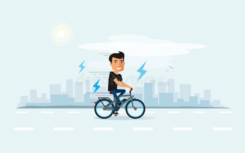 Electro Cyclist Stock Illustrations