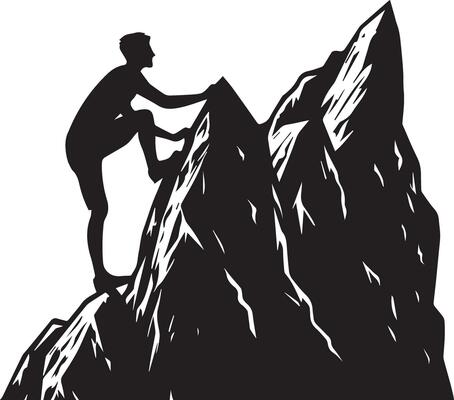 Man Climbing Vector Art